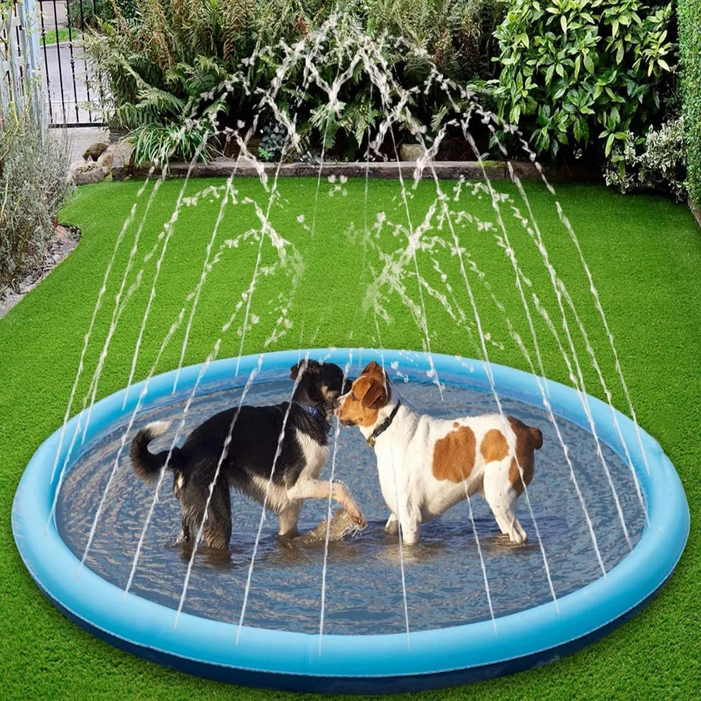 100/150/170cm Summer Pet Sprinkler Pad Cooling Mat Swimming Pool Inflatable Water Spray Pad Summer Cool Dog Bathtub for Dogs GROOMY