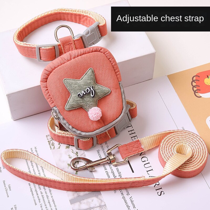 Dog and Cat Cartoon Star Seat Belt Backpack GROOMY