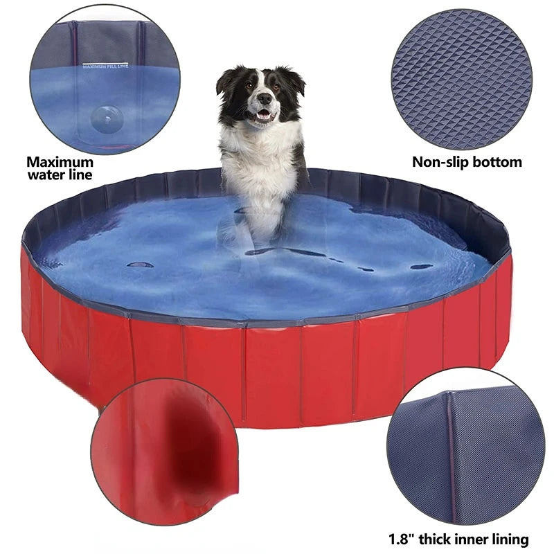 Dog Swimming Bath Pet Foldable Bathtub Large pool Collapsible Bathtub Pool Kids Cool pet Accessories Out Cooling GROOMY