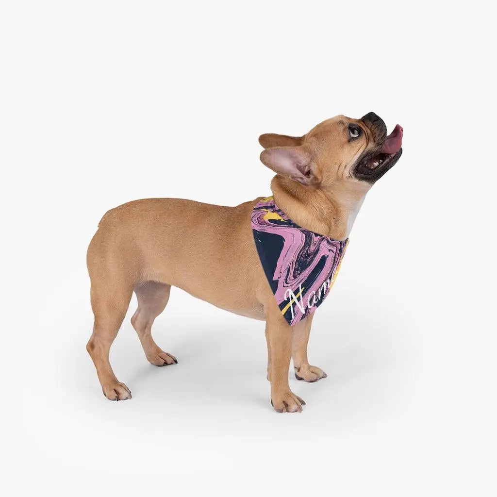 Custom Dog Bandana - Pink & Yellow Patterns GROOMY