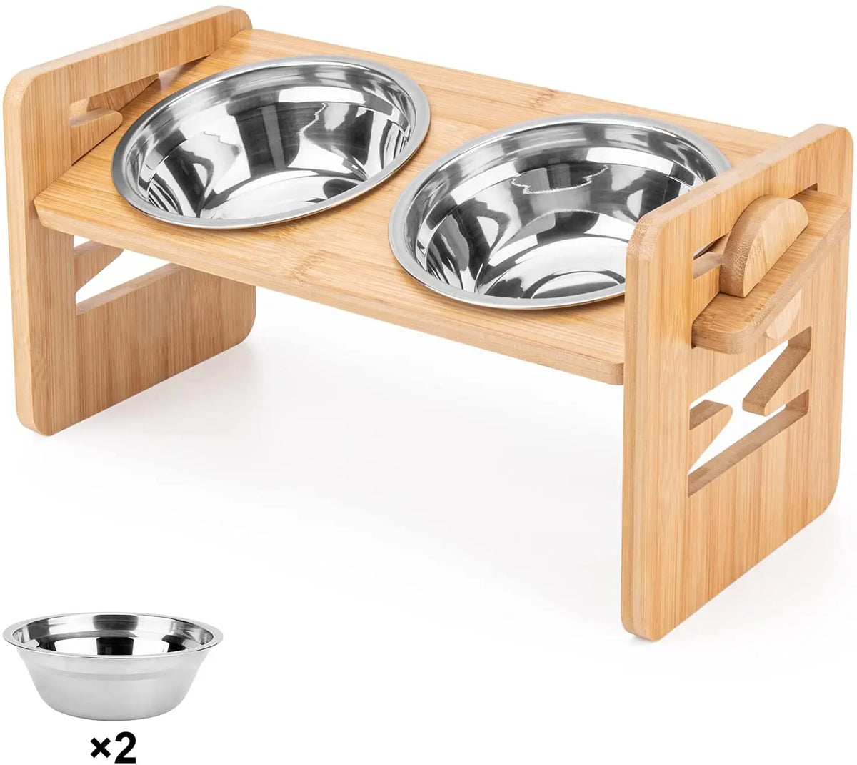 Elevated Stainless Steel Bowl w/ Adjustable Stand