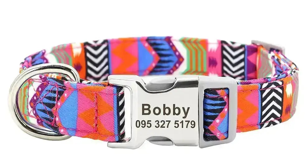 Personalized Dog Collar w/ Patterns - Engrave Your Pet's ID GROOMY
