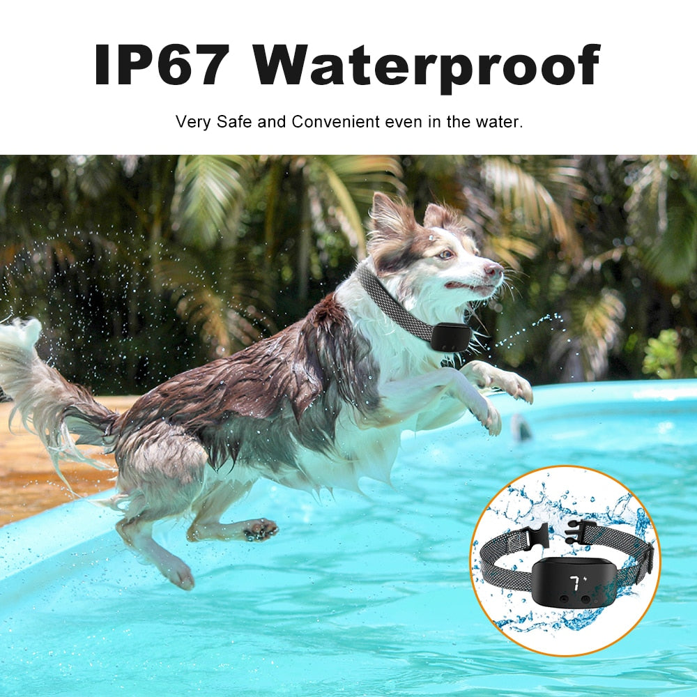 TinMiu Automatic Anti Barking Dog Collar Rechargeable Bark Stopper Effective Stop Barking IP67 Waterproof Collar For Dog GROOMY