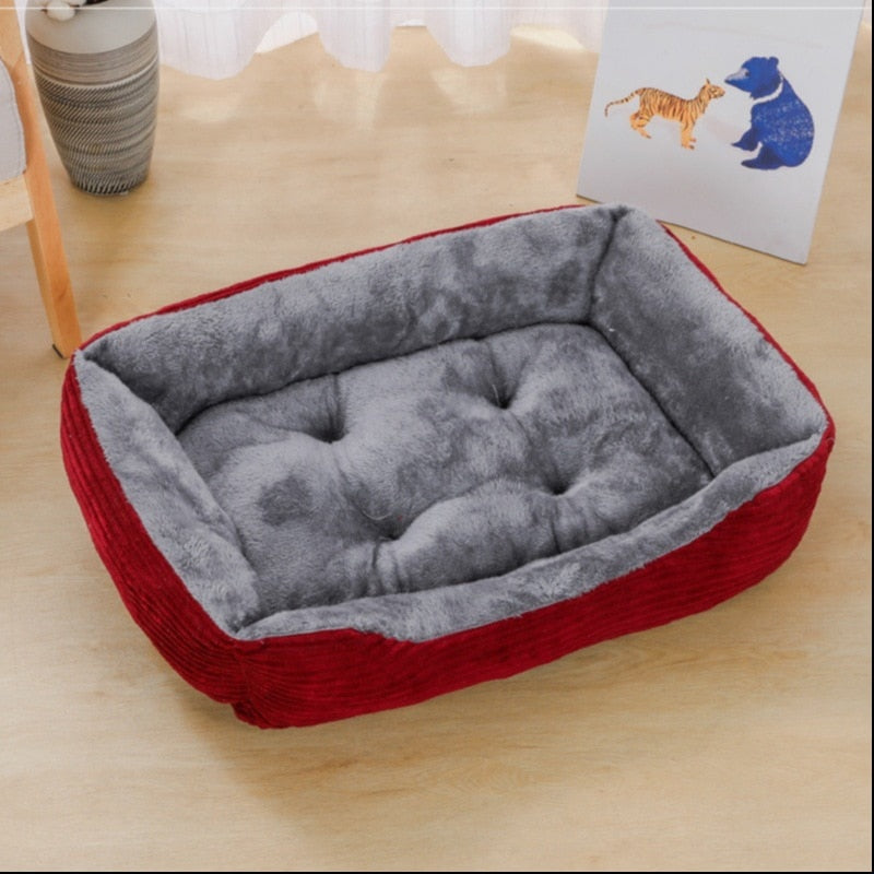 Luxury Square Plush Pet Bed GROOMY