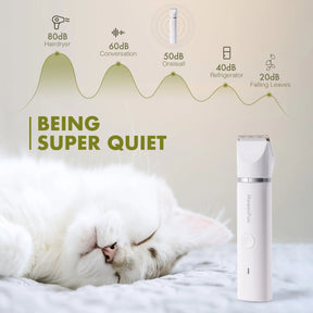 Mewoofun 4 in 1 Pet Electric Hair Trimmer with 4 Blades Grooming Clipper Nail Grinder Professional Recharge Haircut For Dogs Cat GROOMY