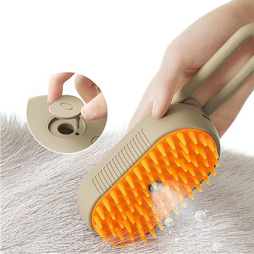 Steamy Dog Brush Electric Spray Cat Hair Brush 3 in1 Dog Steamer Brush for Massage Pet Grooming Removing Tangled and Loose Hair GROOMY