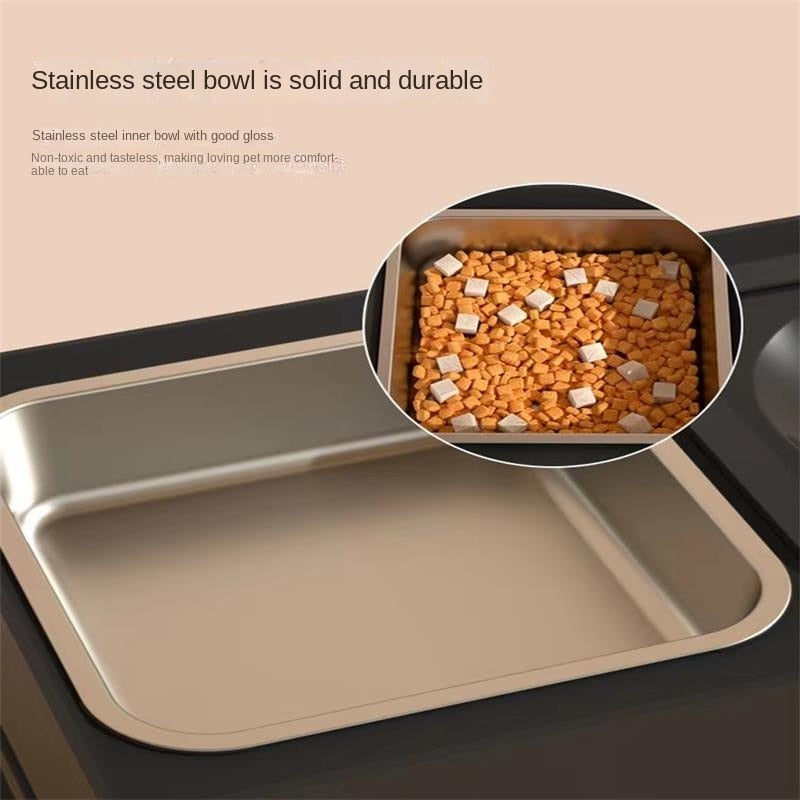 Pet Double Bowls Stainless Stand With Adjustable Height GROOMY
