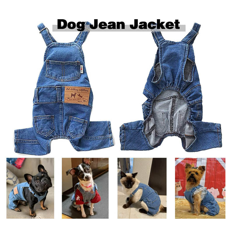 Pet Jean Overalls for Dogs Soft Denim GROOMY