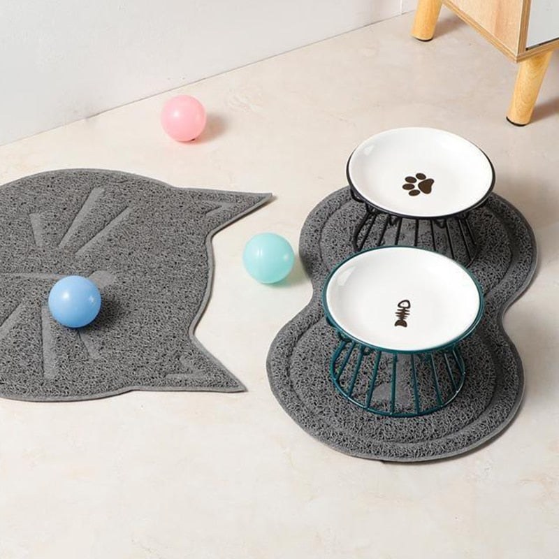 Ceramic Trendy and Raised Pet Bowl for Cats and Dogs GROOMY