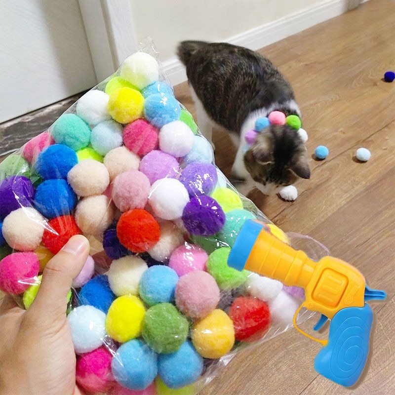 PomPom shooter ball toy for Cats GROOMY