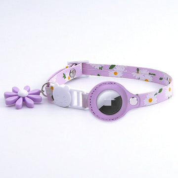 For Airtag Protective Cover Luxury Nylon Flowers Pet Cat Collar Loop For Apple Finder Anti-lost Location Tracker Device Cover GROOMY