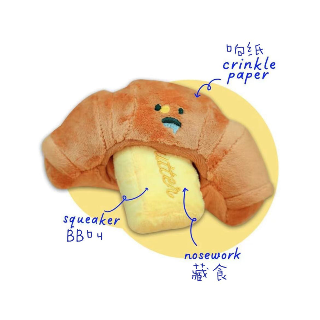 Croissant Plush Dog Toy GROOMY