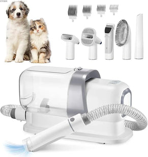 Pet Grooming Kit Vacuum Dog Grooming Clippers Pet Hair Remover with Powerful 2.3L Large Suction & Low Noise Pet Hair Clipper Kit GROOMY