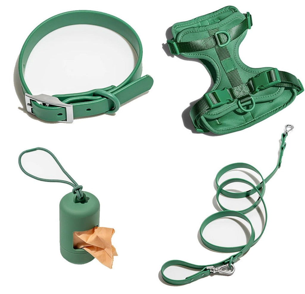 No Pull Dog PVC Waterproof Dog Harness and Leash Set GROOMY