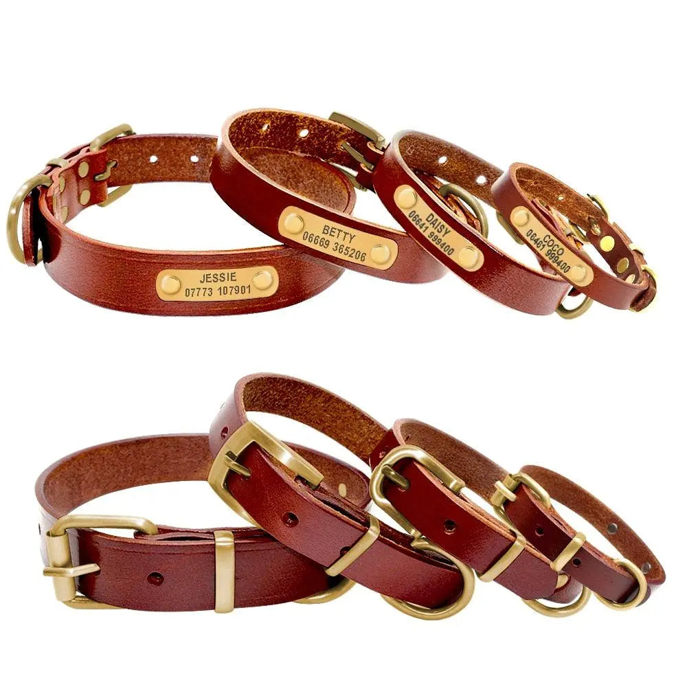 Personalized Leather Dog Collar - Engrave Your Pet's ID | GROOMY