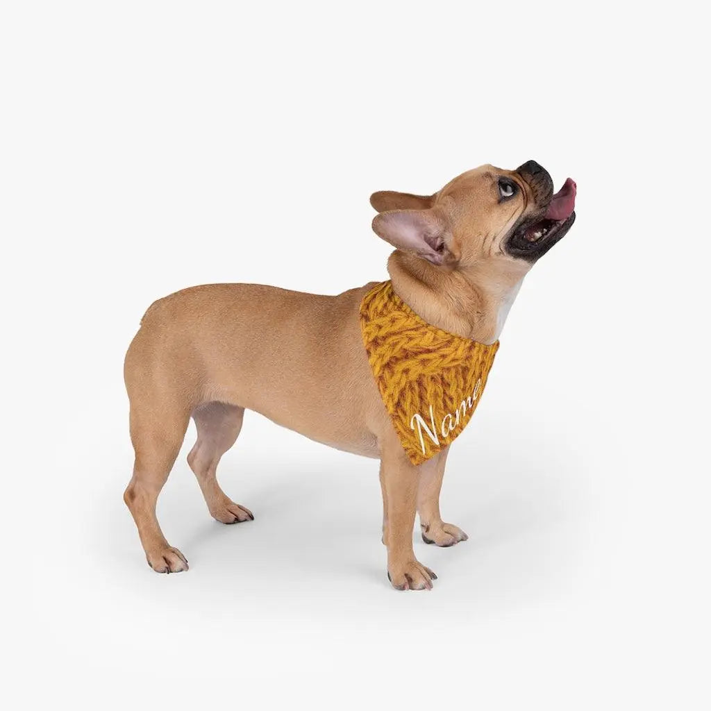 Custom Dog Bandana - Yellow Sweater Patterns GROOMY