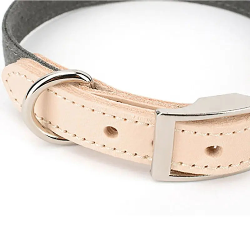 Custom Dog Leather Collar - Two Colored Design GROOMY