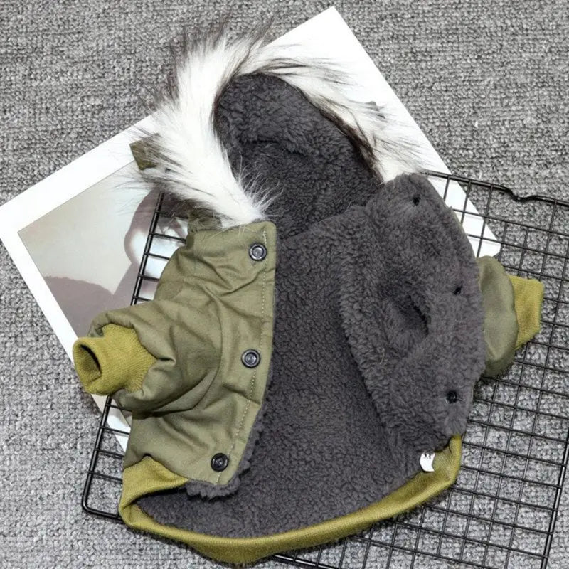 Dog Coat & Jacket w/ Fur-Trim - Dog & Cat Apparel GROOMY