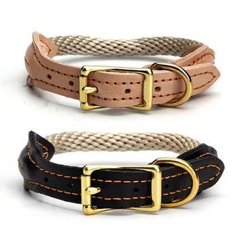 Dog Leather Collar w/ Copper Buckle GROOMY