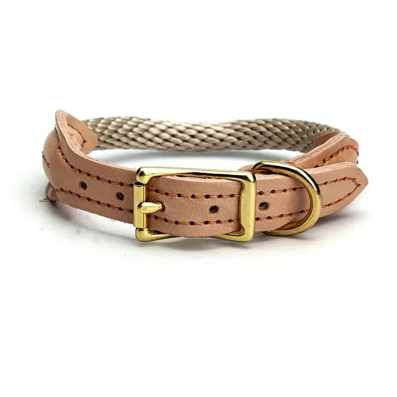Dog Leather Collar w/ Copper Buckle GROOMY