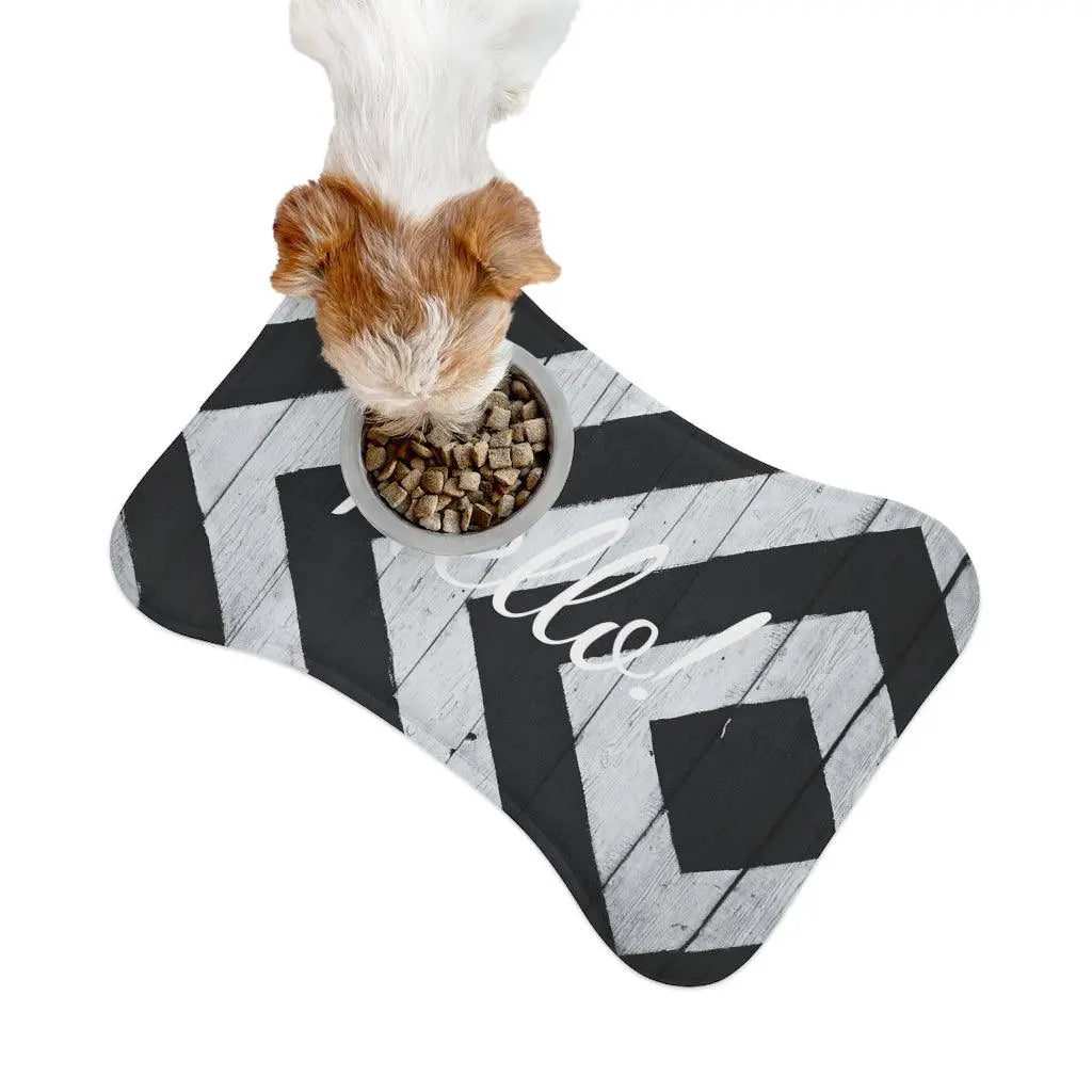 Personalize Pet Food Mat - Black & White Patterns GROOMY