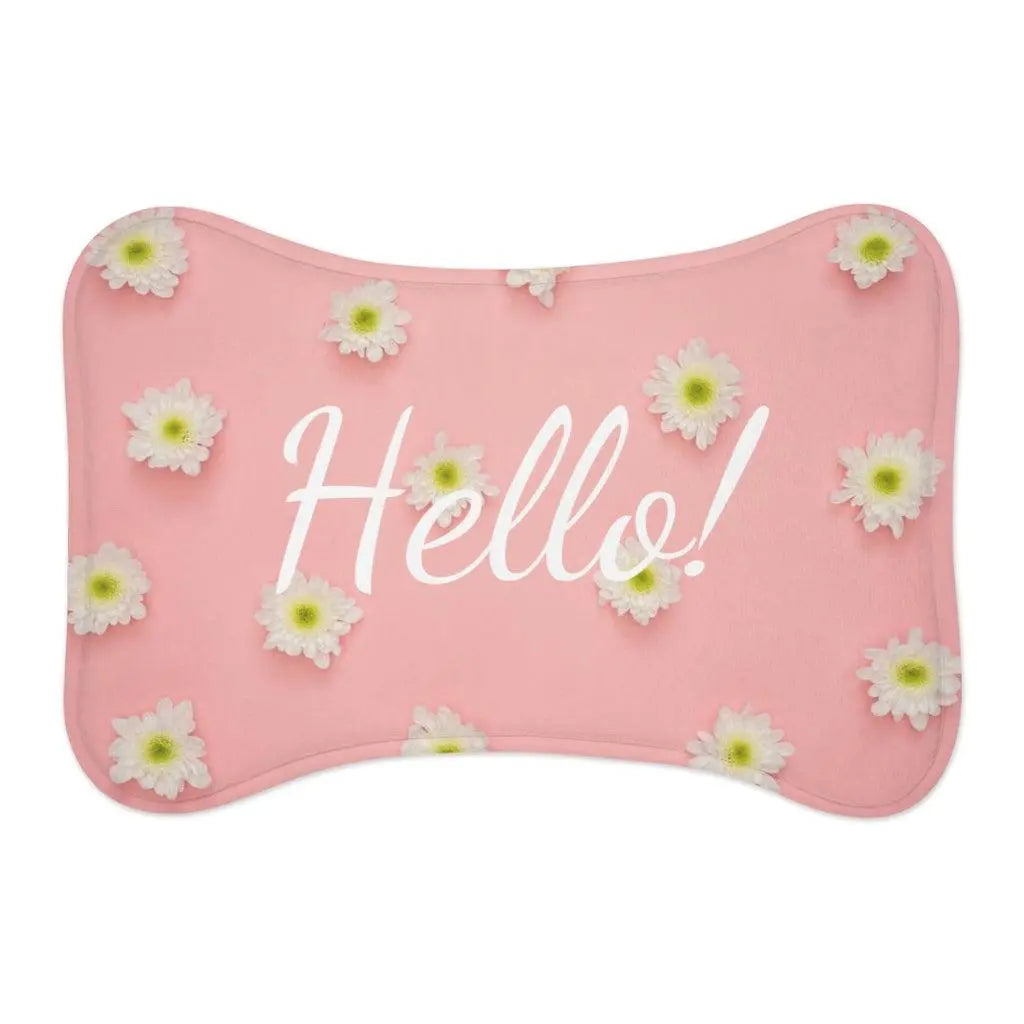 Personalize Pet Food Mat - Pink Flowers Patterns GROOMY