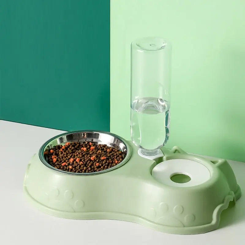 Pet Bowls w/ Auto Water Dispenser - 2 in 1 GROOMY