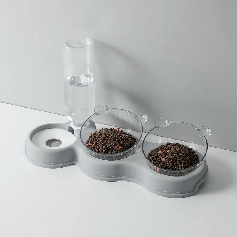 Pet Bowls w/ Auto Water Dispenser - 3 in 1 GROOMY