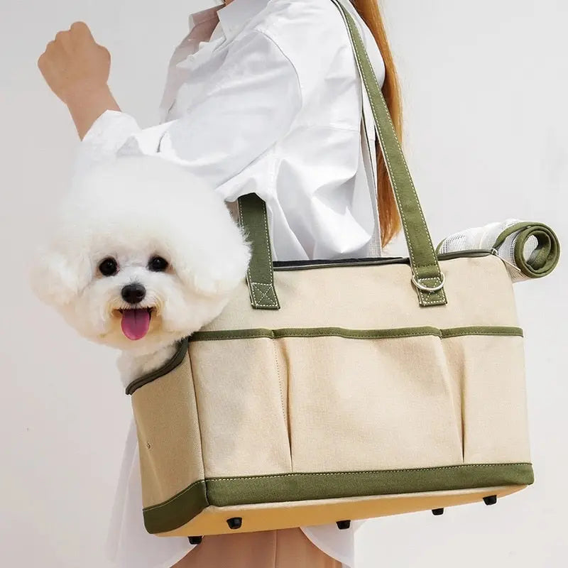 KAMEIOU Pet Dog Purse Tote Carrier Bag for Medium Dogs Travel Soft