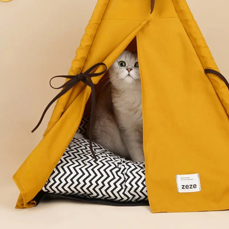Pet Teepee Bed - Comfortable & Portable Indoor Pet Tent | GROOMY