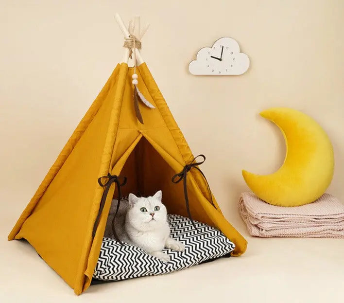 Cat Tent Bed Pet General Teepee Closed Cozy Hammock With Floors