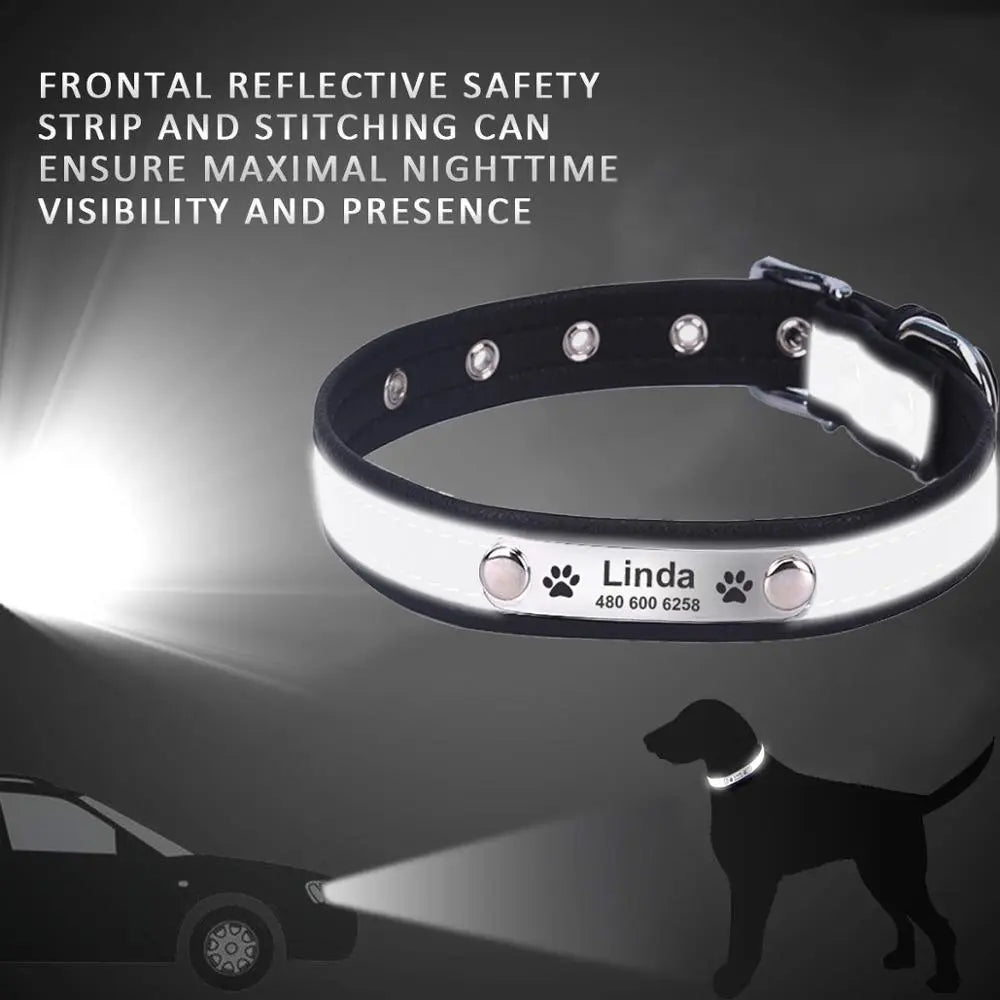 Reflective Dog Collars - Engrave Your Pet's ID GROOMY
