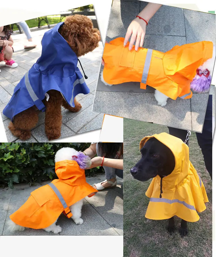 Reflective Dog Raincoat Type B - Dog & Cat Apparel GROOMY