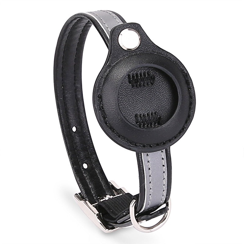 AirTag Cat Leather Collar - GPS Finder & Anti-Lost GROOMY