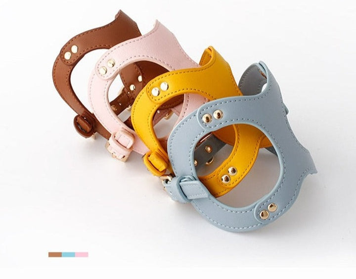 Soft leather 2024 dog harness