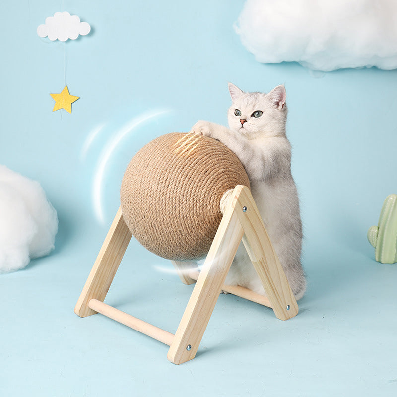 Cat Scratcher - Ball w/ Wood Frame GROOMY